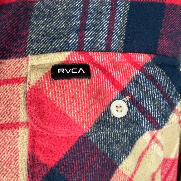 RVCA Men’s Flannel Shirt – Plaid Button-Up – Size Large – Regular Fit - Picture 4 of 8